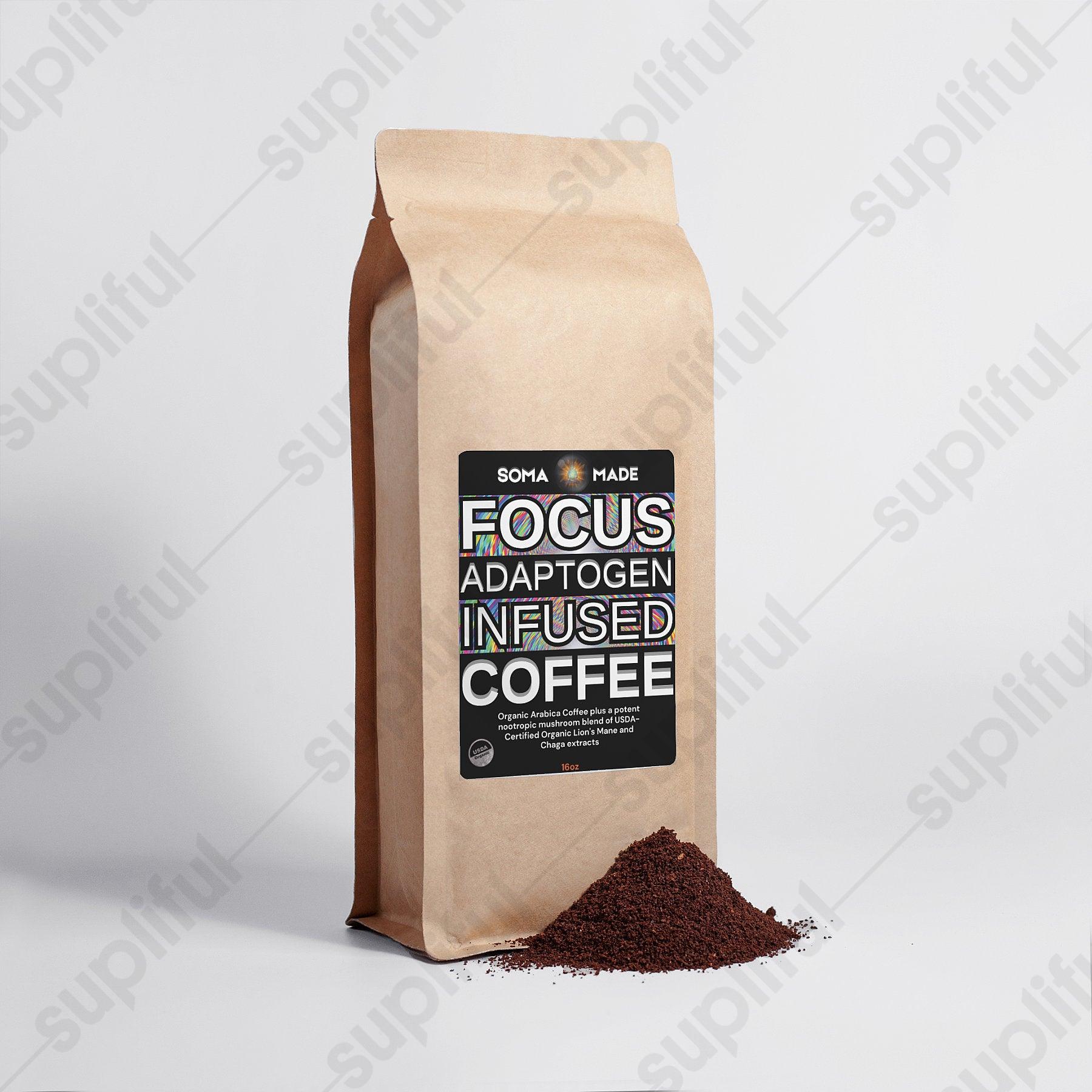 Focus Adaptogen Infused Coffee - Lion’s Mane & Chaga 16oz - SOMA MADE