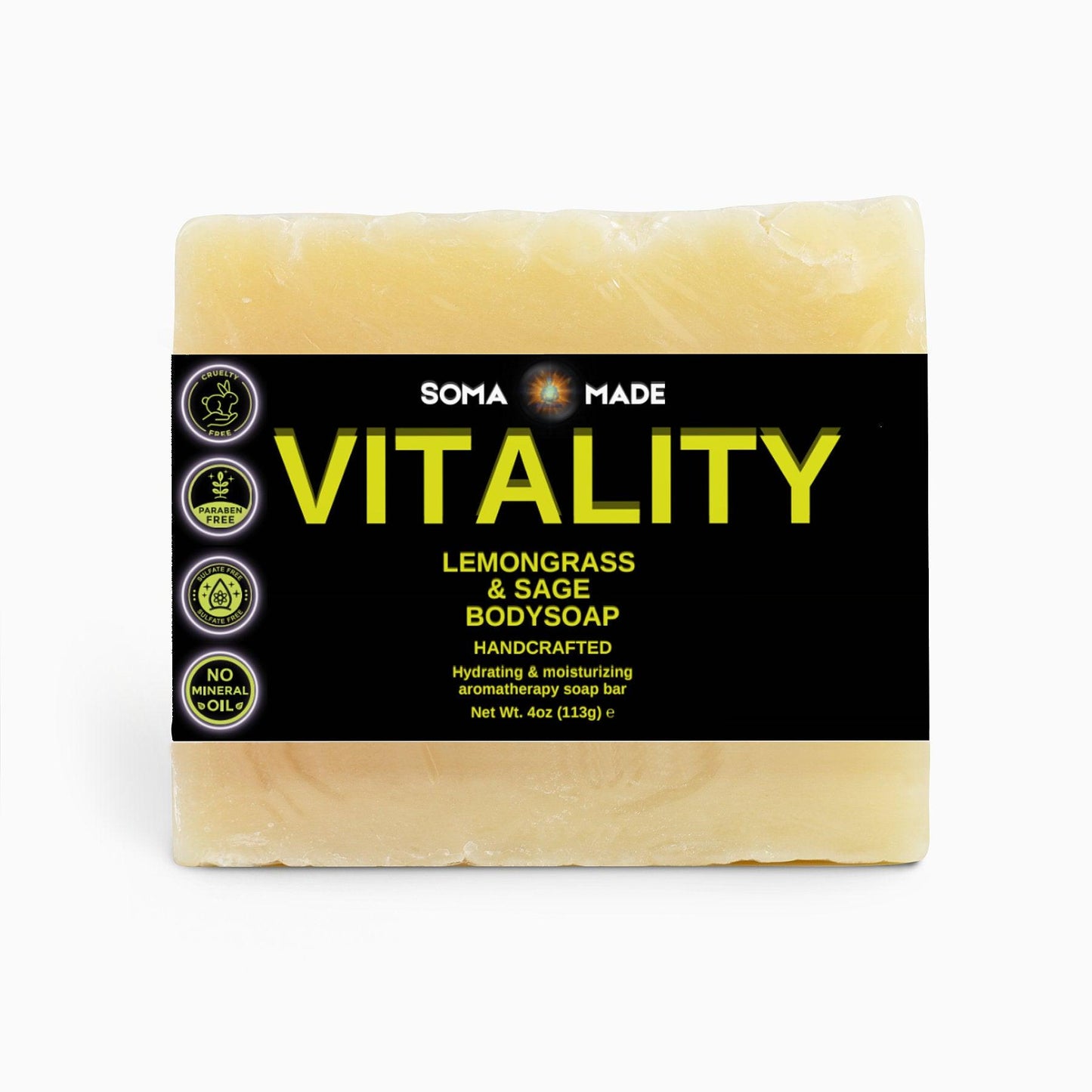 Vitality Lemongrass & Sage Body Soap - SOMA MADE