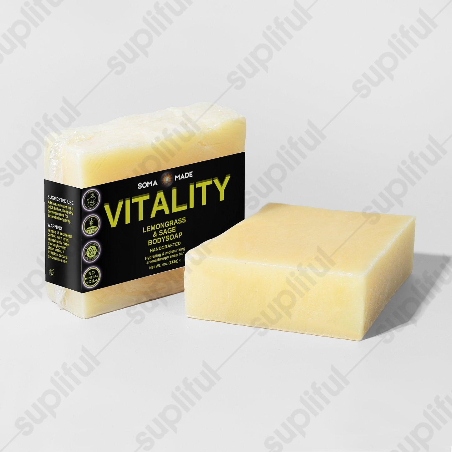 Vitality Lemongrass & Sage Body Soap - SOMA MADE