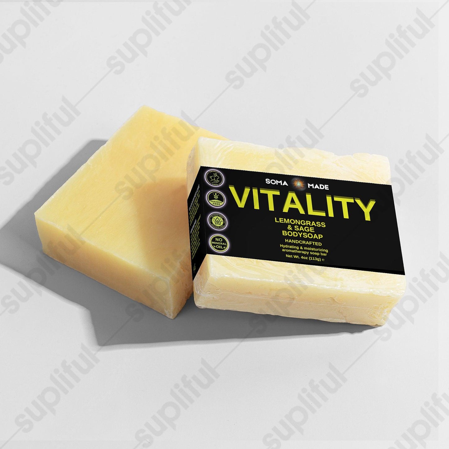 Vitality Lemongrass & Sage Body Soap - SOMA MADE